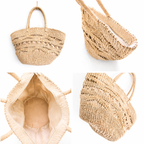 Ludy | Natural Woven Handbag with Patterns | Handcrafted Abaca Bag