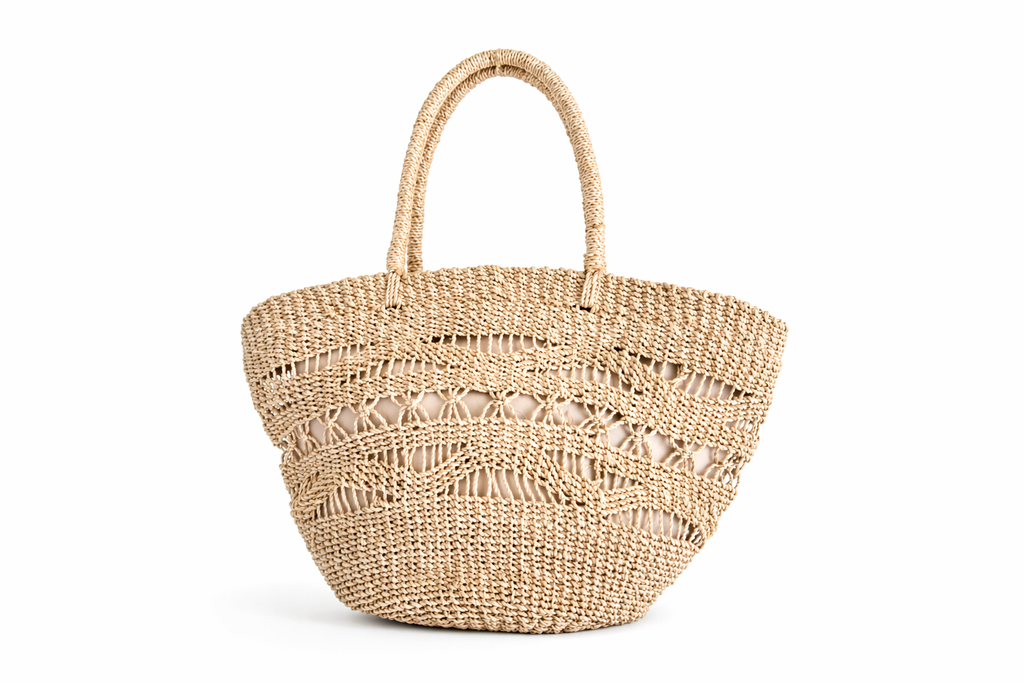 Ludy | Natural Woven Handbag with Patterns | Handcrafted Abaca Bag