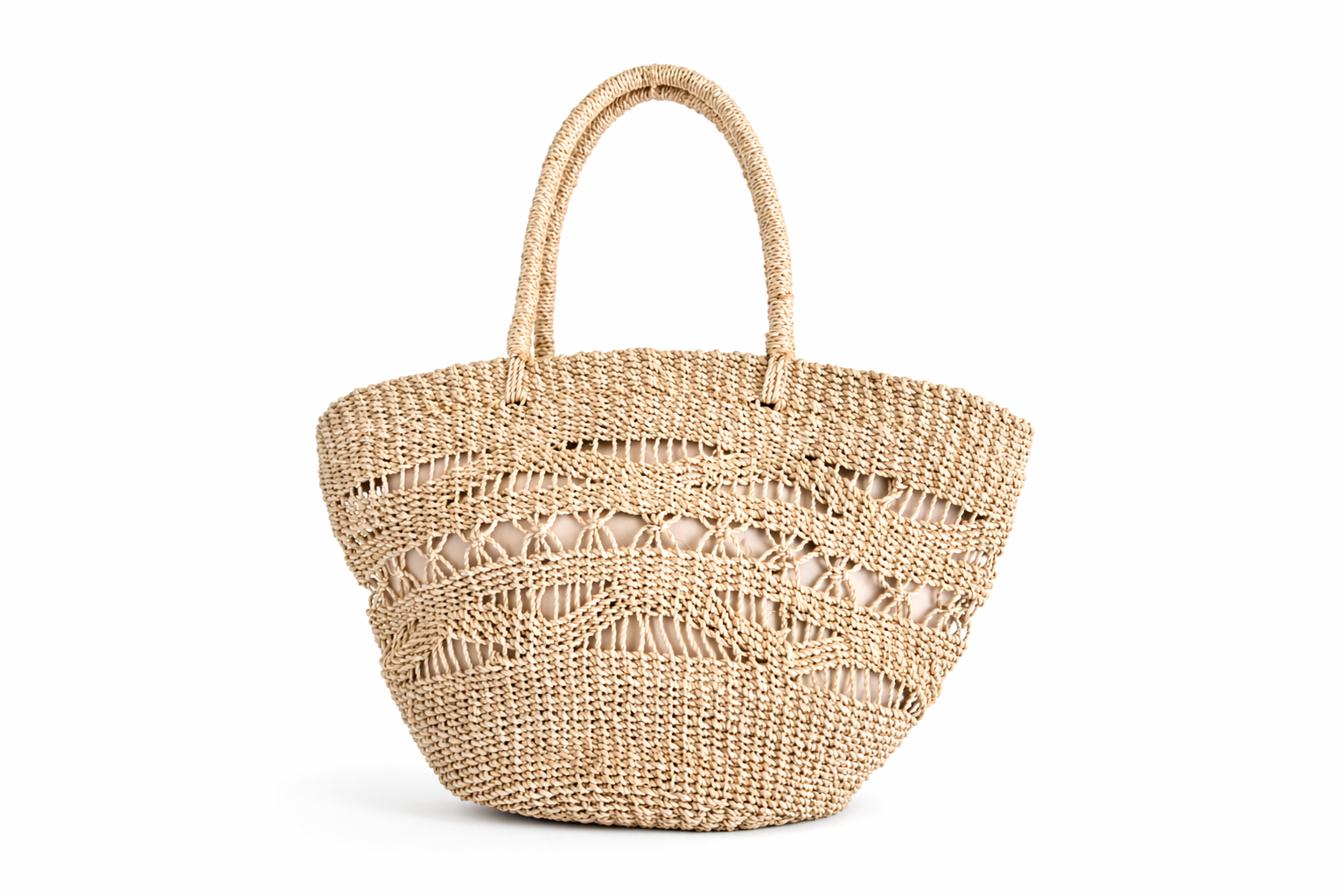 Ludy | Natural Woven Handbag with Patterns | Handcrafted Abaca Bag