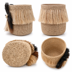 Three-Tone Pomeranian Planters | Handmade Abaca Planters