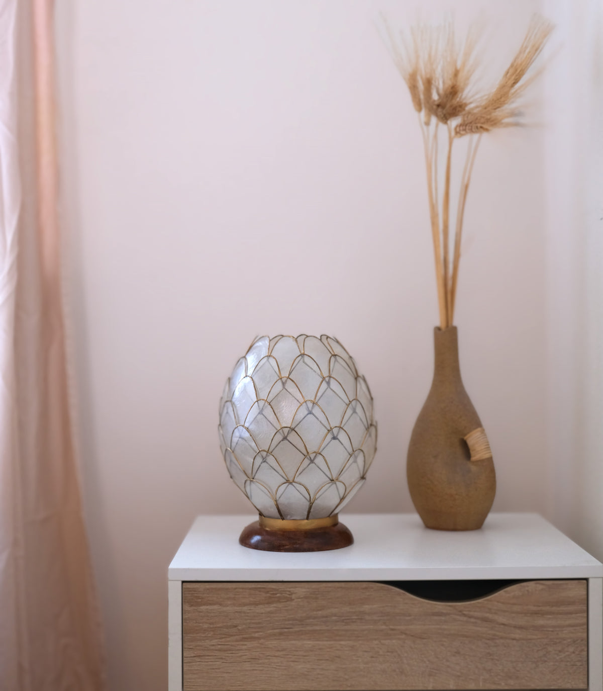 Dragon Egg Decorative Base | Handcrafted Capiz Table Decor