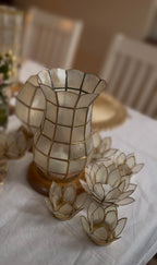 Lotus Candle Holder | Handmade Capiz Candle Holder