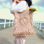 Mila | Natural Macramé Tote with Patterns and Inner Lining| Handwoven Abaca Bag