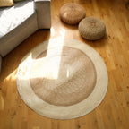 Multi-Tone Round Rug  | Handwoven Pandan Rug