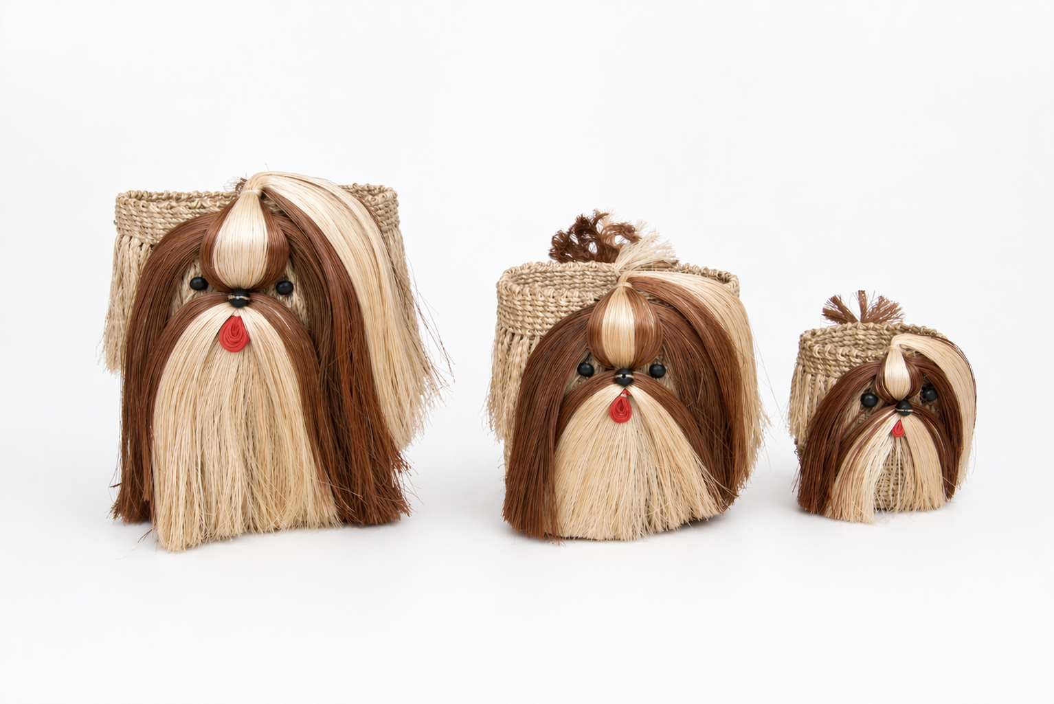 Red Shih Tzu Abaca Planters | Handmade Abaca Planters