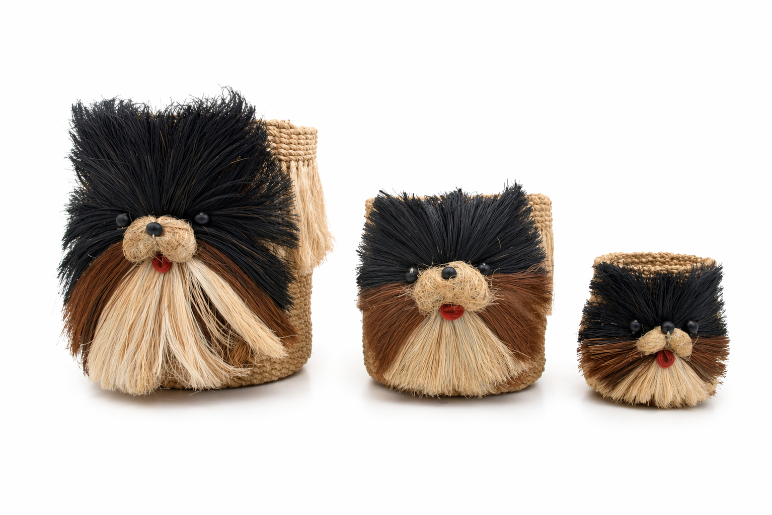 Three-Tone Pomeranian Planters | Handmade Abaca Planters