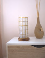 Cylindrical Tower Decorative Base | Handcrafted Capiz Table Decor